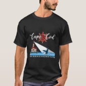 Atlantic Cape Cod Massachusetts Lighthouse Whale W T-Shirt (Vorderseite)