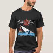 Atlantic Cape Cod Massachusetts Lighthouse Whale W T-Shirt (Vorderseite)
