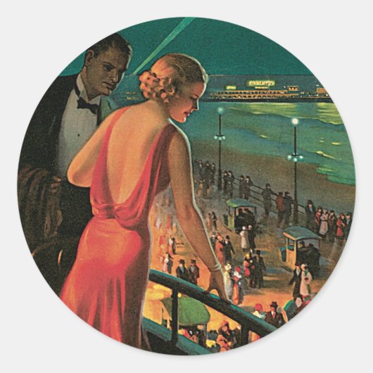 Atlantic City ~ All Year Resort Runder Aufkleber (Vorderseite)