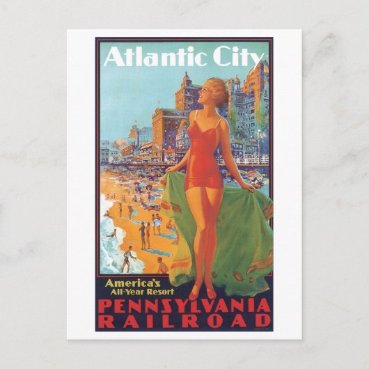 Atlantic City America's All Year Resort Postkarte (Vorderseite)