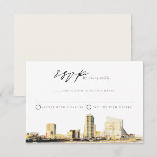 ATLANTIC CITY Aquarell-RSVP-Postkarte Einladung