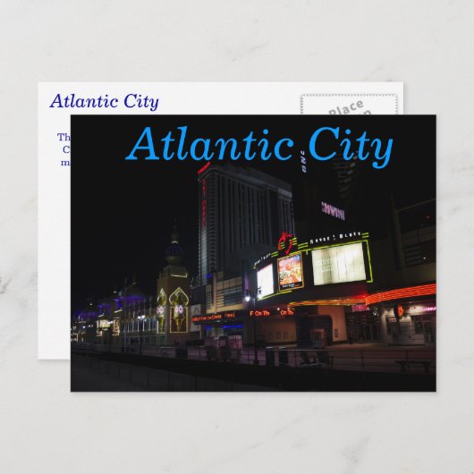 Atlantic City at Night Postkarte (Vorne/Hinten)