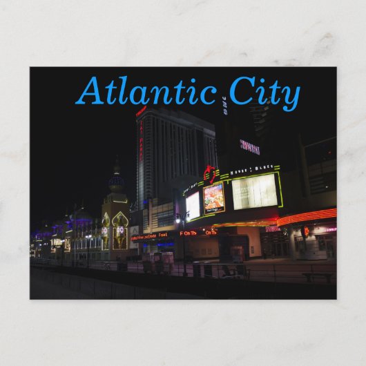 Atlantic City at Night Postkarte (Vorderseite)