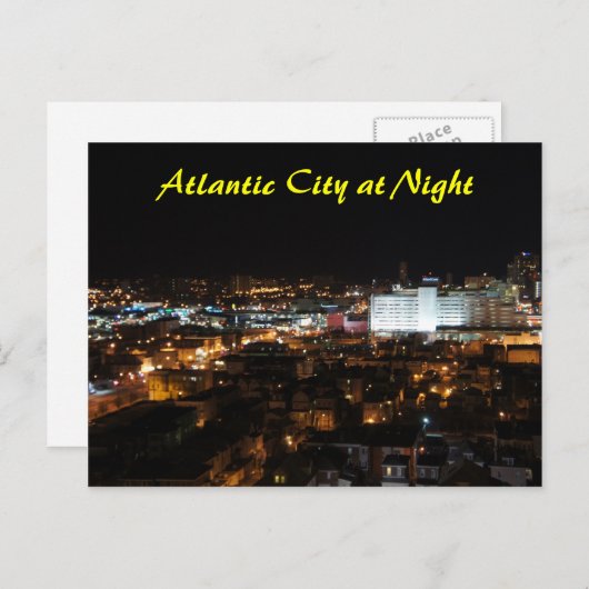 Atlantic City at Night Postkarte (Vorne/Hinten)