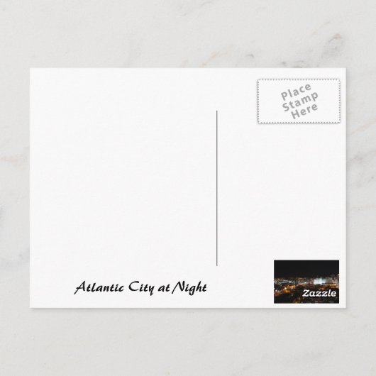 Atlantic City at Night Postkarte (Rückseite)