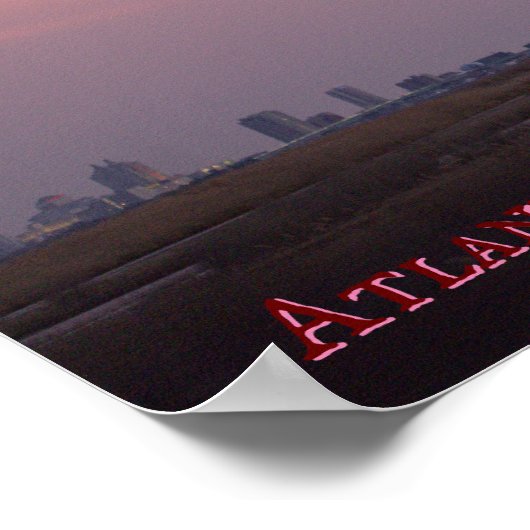 Atlantic City at Sunset Poster (Ecke)