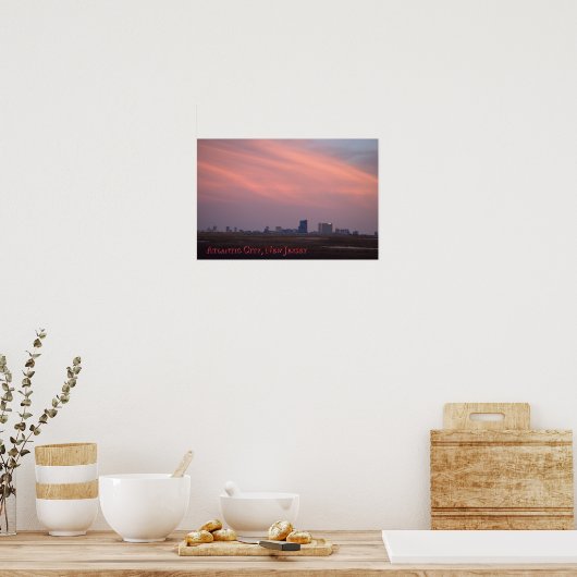 Atlantic City at Sunset Poster (Küche)