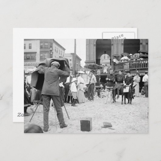 Atlantic City Beach, 1890 Postkarte (Vorne/Hinten)