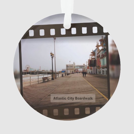 Atlantic City Beach Boardwalk auf Film Ornament (Rückseite)