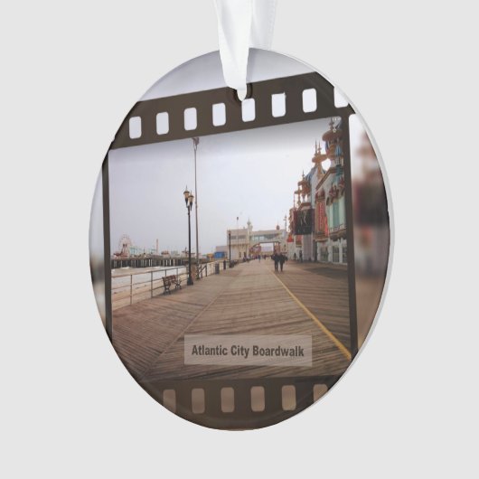 Atlantic City Beach Boardwalk auf Film Ornament (Vorderseite)