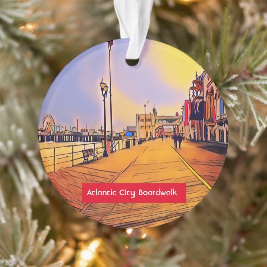 Atlantic City Beach Boardwalk Pop Ornament (Baum)