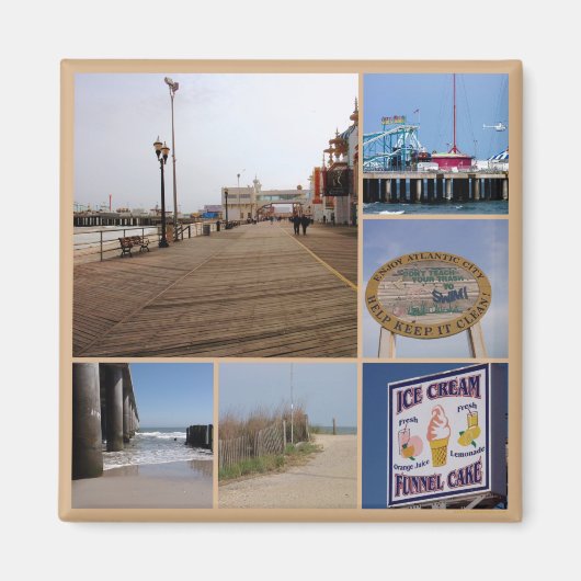 Atlantic City Beach Foto Collage Magnet (Vorne)
