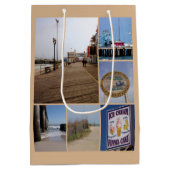 Atlantic City Beach Foto Collage Mittlere Geschenktüte (Rückseite)