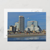 Atlantic City Beach mit Casino Postkarte (Vorne/Hinten)