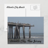 Atlantic City Beach mit Vogelschutzkarte Postkarte (Vorne/Hinten)