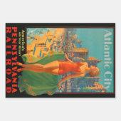 Atlantic City Beauty Vintages Kunstwerk Geschenkpapier Set (Vorderseite)