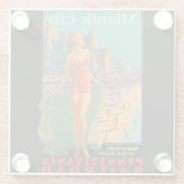 Atlantic City Beauty Vintages Kunstwerk Glasuntersetzer (Rückseite)
