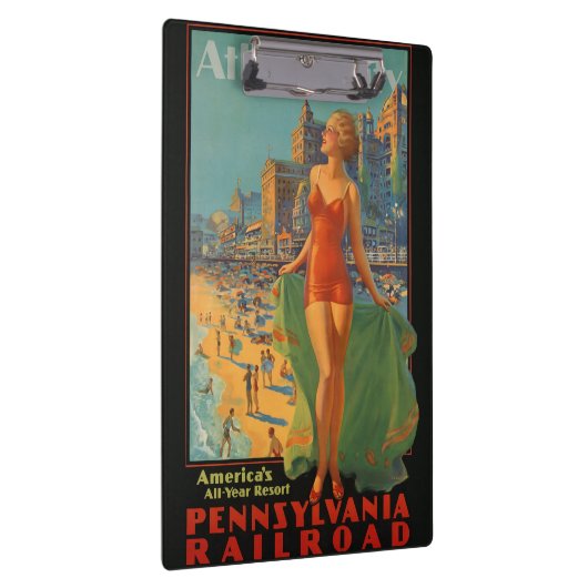 Atlantic City Beauty Vintages Kunstwerk Klemmbrett (Rechts)