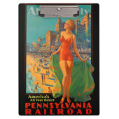 Atlantic City Beauty Vintages Kunstwerk Klemmbrett (Vorderseite)