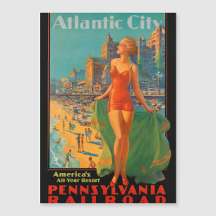 Atlantic City Beauty Vintages Kunstwerk Magnetkarte