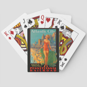 Atlantic City Beauty Vintages Kunstwerk Spielkarten