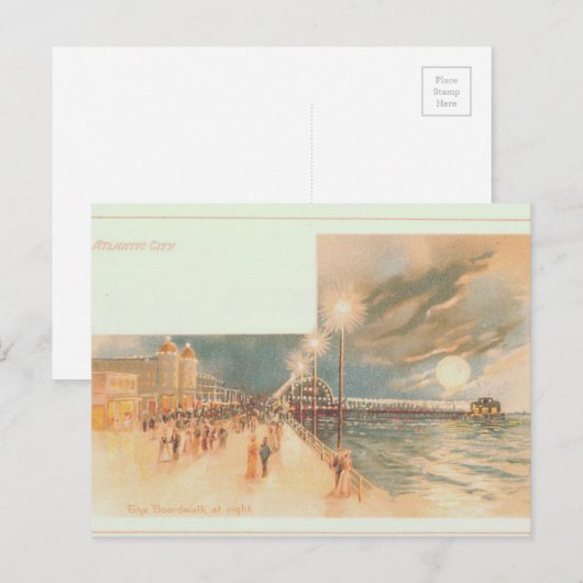Atlantic City Boardwalk Postkarte (Vorne/Hinten)