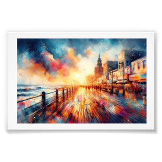 Atlantic City Boardwalk Sunset, Fotodruck