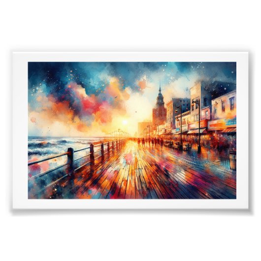 Atlantic City Boardwalk Sunset, Fotodruck (Vorne)