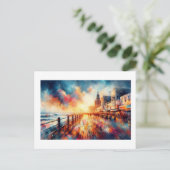 Atlantic City Boardwalk Sunset, Postkarte (Stehend Vorderseite)