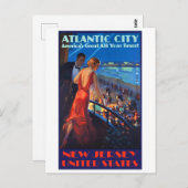 Atlantic City, Couple on Romantic Summer Night Postkarte (Vorne/Hinten)