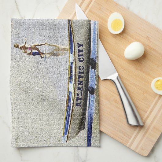 Atlantic City Geschirrtuch (Viertel Falte)
