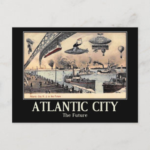 Atlantic City, In der Zukunft, Vintage Postkarte