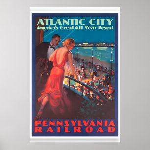 Atlantic City Kunst New Jersey Druck Reiseplakat Poster