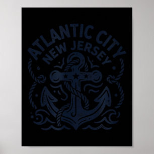 Atlantic City New Jersey Anker Seil Nautisches Ges Poster