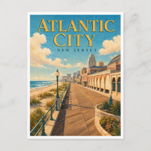 Atlantic City New Jersey Boardwalk GeoSaga Postkarte