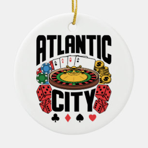 Atlantic City New Jersey Casino Gambling Keramik Ornament