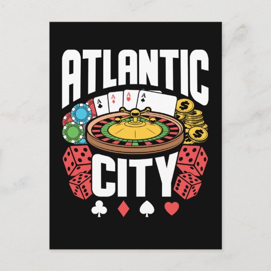 Atlantic City New Jersey Casino Gambling Postkarte (Vorderseite)