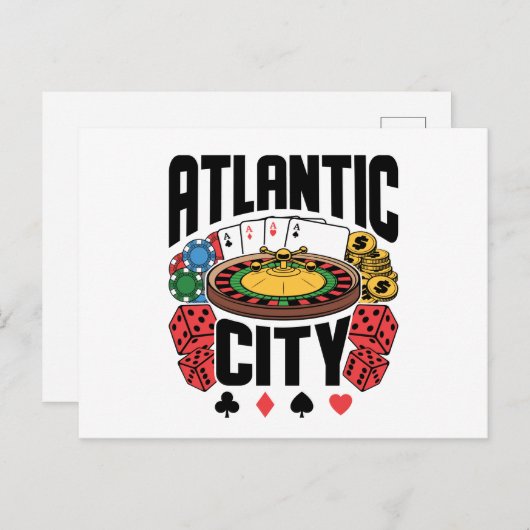 Atlantic City New Jersey Casino Gambling Postkarte (Vorne/Hinten)
