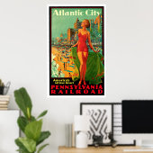 Atlantic City New Jersey Girl Poster (Heimbüro)