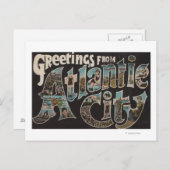 Atlantic City, New Jersey - Große Buchstabenszenen Postkarte (Vorne/Hinten)