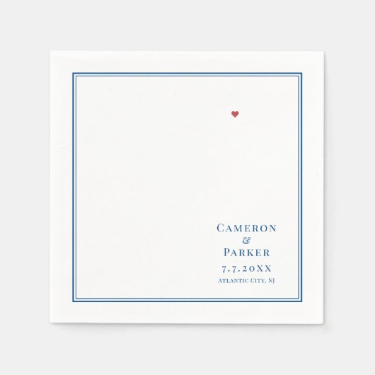 Atlantic City New Jersey Karte Elegante Wedding Serviette (Vorderseite)