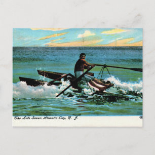Atlantic City, New Jersey, Life Saver, Vintag Postkarte