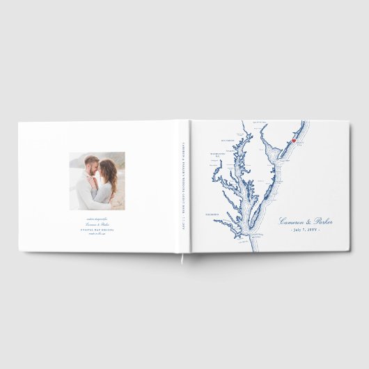 Atlantic City New Jersey Map Wedding Gästebuch (Voll)