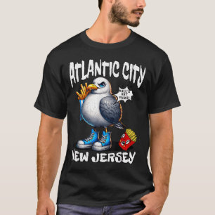Atlantic City New Jersey Möwe Pommes Funn T-Shirt