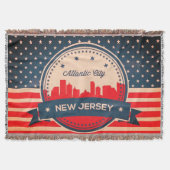 Atlantic City New Jersey Retro Skyline Decke (Vorderseite)