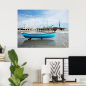 Atlantic City New Jersey - Rettungsboot Strandprom Poster (Heimbüro)