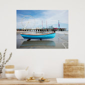 Atlantic City New Jersey - Rettungsboot Strandprom Poster (Küche)