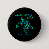 Atlantic City New Jersey Sea Turtle Boys Girls Tod Button (Vorderseite)