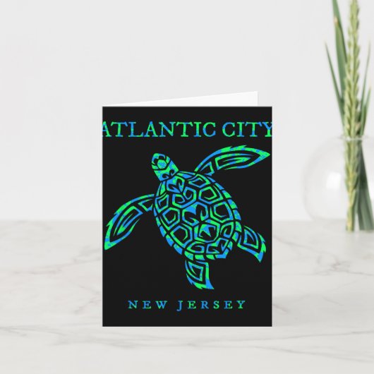 Atlantic City New Jersey Sea Turtle Boys Girls Tod Karte (Vorderseite)