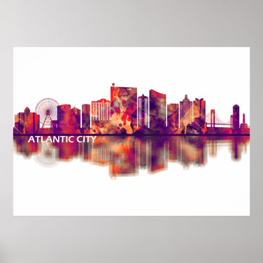 Atlantic City New Jersey Skyline Poster (Vorne)